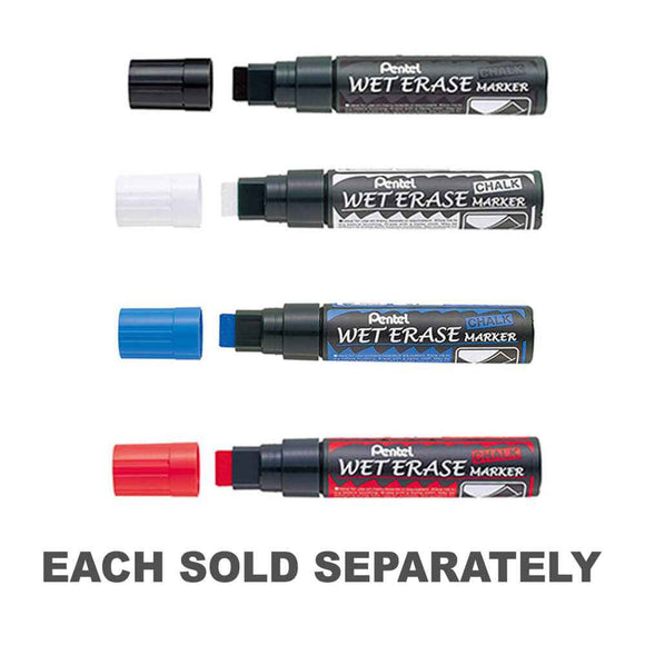 Pentel 10-15mm Chisel Tip Wet Erase Chalk Marker 12pk