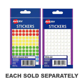 Avery F/P Dot Label 8mm (Pack of 10)