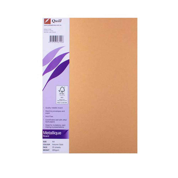 Quill A4 Metallique Board 285gsm (Pack of 25)