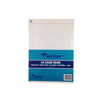 Writer A4 8mm Ruled Exam Paper w/ Margin (55gsm) - 0