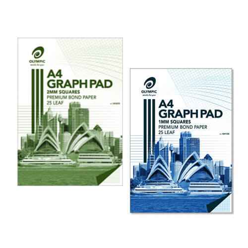 Olympic 7-Holed A4 Top Padded Graph Pad 5pk (25-Leaf)