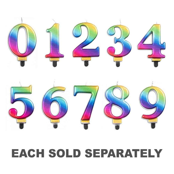 Alpen Metallic Rainbow Number Candle
