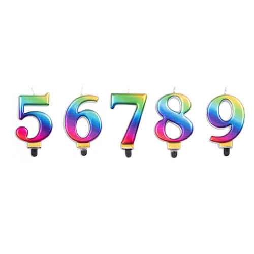 Alpen Metallic Rainbow Number Candle