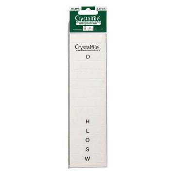Crystalfile A-Z Index Tab Inserts Square Edge 52pcs (White)