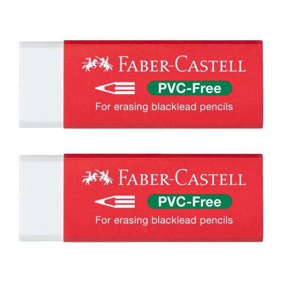 Faber-Castell PVC Free Eraser 2pcs (White)