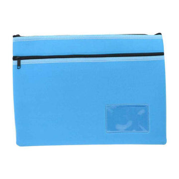Osmer LBlue Neoprene 2-Zip Name Card Pencil Case (35x26cm)