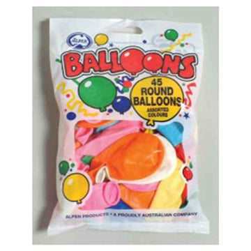 Alpen Round Balloons 23cm 45pcs