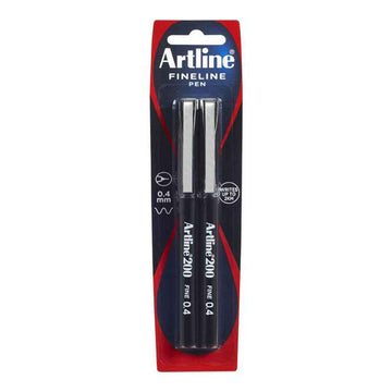 Artline 200 Fineline Pen 0.4mm 2pcs (Black)