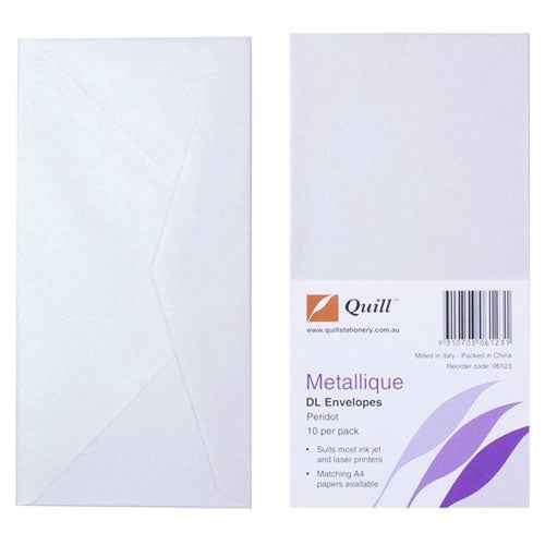 Quill DL Metallique Peridot Envelope (Pack of 10)
