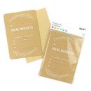 Quill Invitation Card & Envelope 25x175mm 8pk