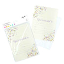 Quill Invitation Card & Envelope 25x175mm 8pk