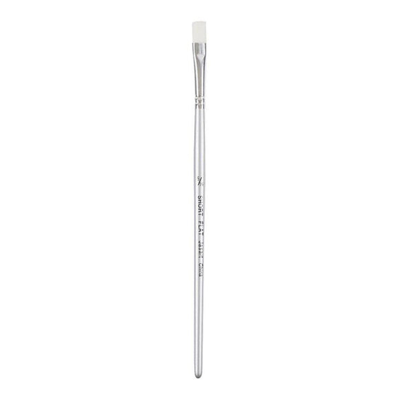 Jasart Taklon Short Flat Brush (White)
