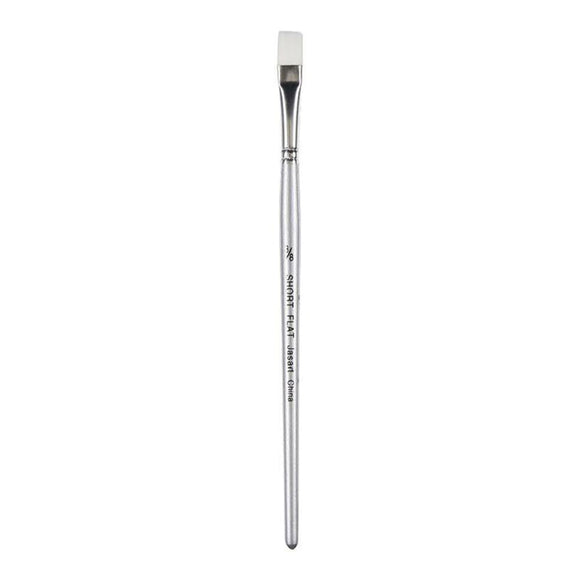 Jasart Taklon Short Flat Brush (White)