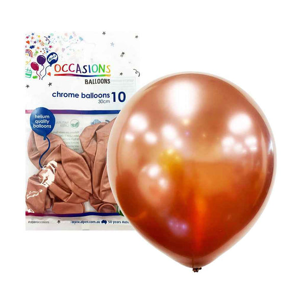 Alpen Chrome Balloons 30cm (Pack of 10)
