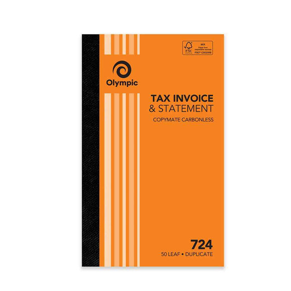 Olympic No 724 Triplicate Tax Invoice & Statement (50 Leaf)