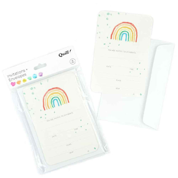 Quill Party Invitation Card & Envelope 8pk