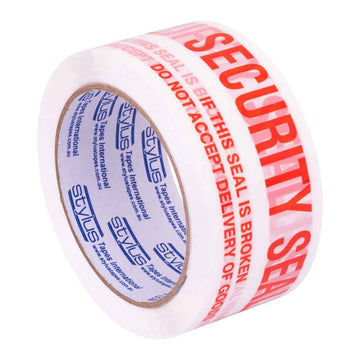 Ruban d'Emballage Sceau de Sécurité Stylus Rouge/Blanc 36 pièces (48mmx66m)
