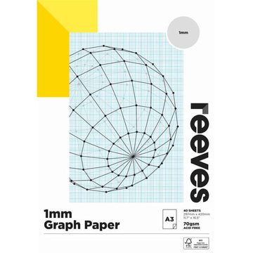 Papier Millimétré Reeves 1mm 70g A3 40 Feuilles