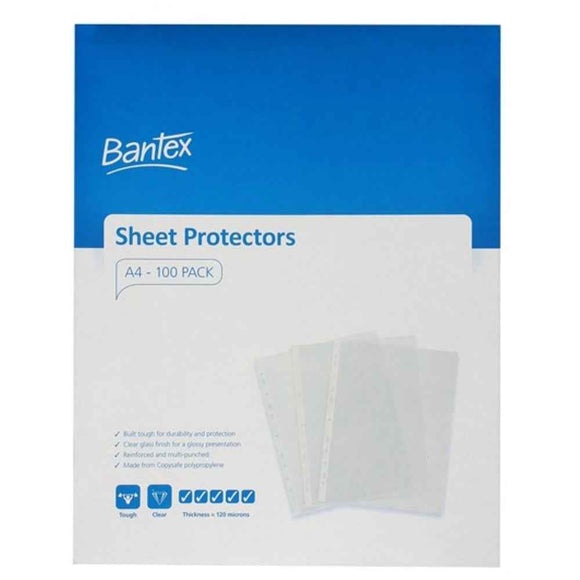 Bantex Heavy Duty 120 Microns A4 Sheet Protector 100pk