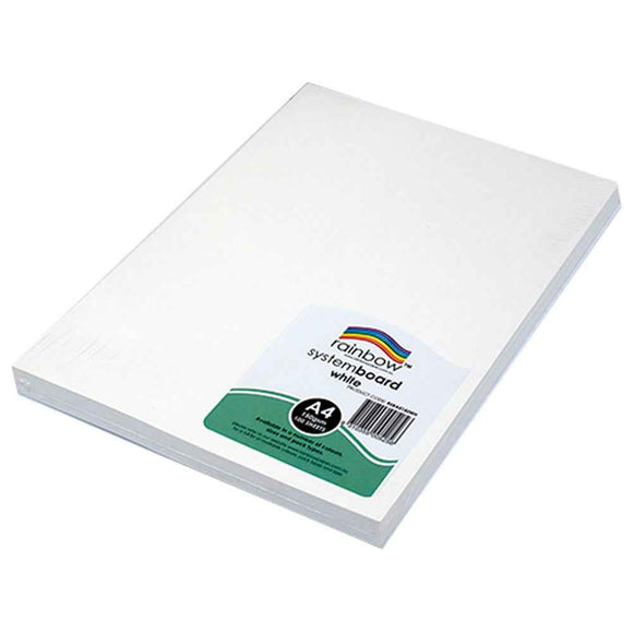 Rainbow 150gsm A4 System Board 100pk (White)