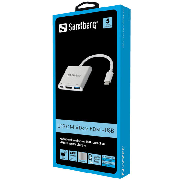 Sandberg 136-00 USB-C Mini Dock HDMI+USB