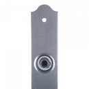 2 poignées de porte sur plaque fine NOBLE, Trou de cylindre - entrée - bureau - service, Finition fer patiné gris, Entraxe 195 mm
