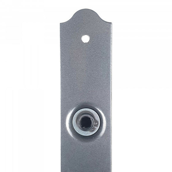 2 poignées de porte sur plaque fine NOBLE, Trou de cylindre - entrée - bureau - service, Finition fer patiné gris, Entraxe 195 mm