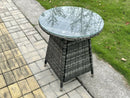 Fimous Rattan meubles de jardin table à manger et chaises Wicker patio Outdoor 2 chaises plus petite table ronde-2