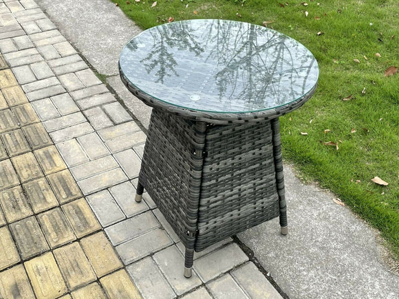 Fimous Rattan meubles de jardin table à manger et chaises Wicker patio Outdoor 2 chaises plus petite table ronde