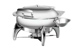 Chafing dish rond à hublot sans induction - clicktofournisseur.com