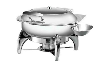 Chafing dish rond à hublot sans induction - clicktofournisseur.com