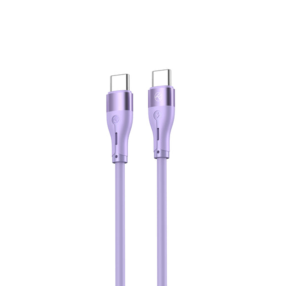 Câble tellur silicone type-c vers type-c pd60w 1 m violet