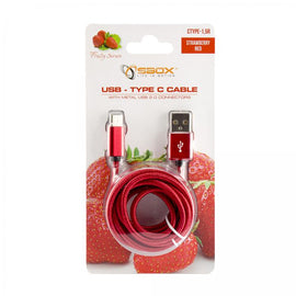 Sbox USB->Type-C M/M 1,5 m CTYPE-1.5R Rouge fraise