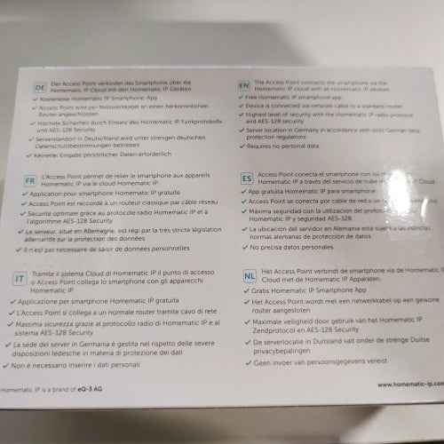 Ecost customer return Homematic IP Access Point Smart Home Gateway with free app and voice control