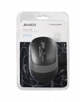 Souris a4tech gaming sans fil 24 ghz optique 2000 dpi défilement 4/1 boutons bouton de sélection de vitesse noir/gris  fg10 grey  timbre vert 018 lei