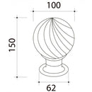 Boule de rampe haut de gamme BOWL CRISTAL – Laiton poli et cristal torsadé-8