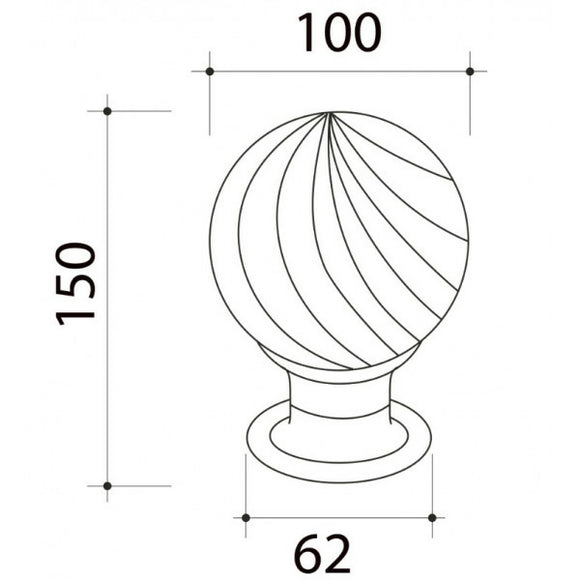 Boule de rampe haut de gamme BOWL CRISTAL – Laiton poli et cristal torsadé