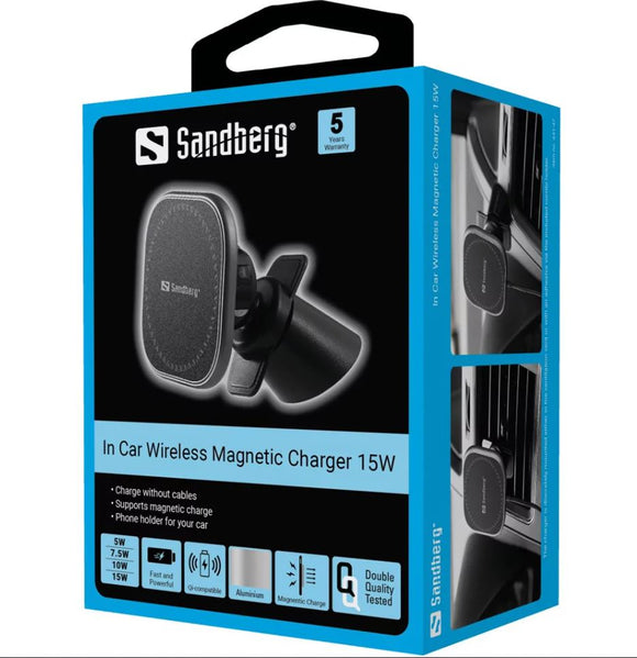 Sandberg 441-47 chargeur sans fil magnétique pour voiture 15 w