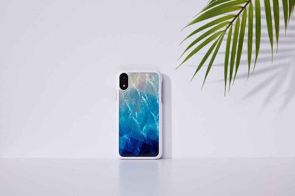 Coque iKins pour iPhone XR, bleu lac et blanc