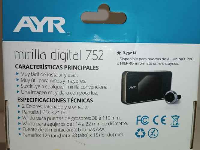 Judas de porte Ecost Customer Return Ayr 752 125 x 68 x 15 mm