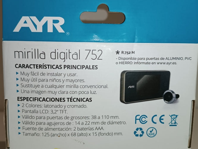 Judas de porte Ecost Customer Return Ayr 752 125 x 68 x 15 mm