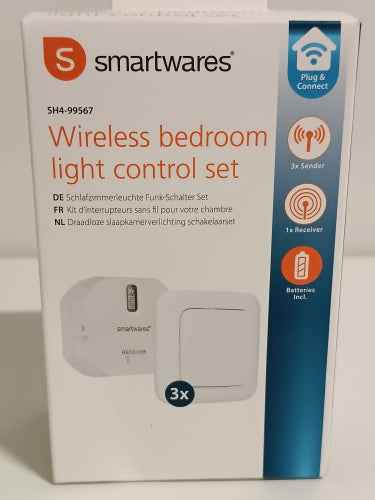 Retour client Ecost Smartwares SH499567 Ensemble d'interrupteurs d'éclairage de chambre Plug Connect 1 interrupteur intégré