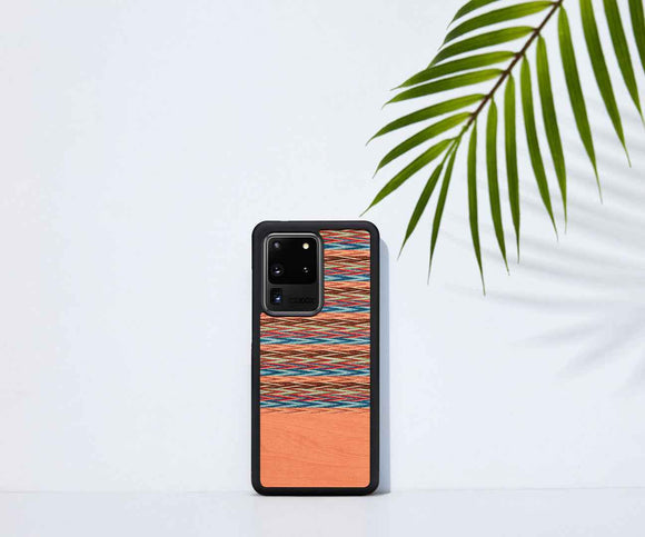 Coque MAN&WOOD pour Galaxy S20 Ultra à carreaux marron et noir