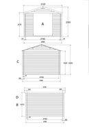 Abri de jardin en bois ep 19mm surface utile 762m² 298x298x235cm int019/ineksa
