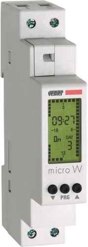 Retour client Ecost Interrupteur de minuterie numérique Vemer VE758200 avec programme hebdomadaire pour rail TopHat, Light G