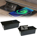 Multipresa da Incasso a Scomparsa ZEOBOX con Presa di tipo Francese o Schuko Caricatore Wireless 2 porte USB (tipo A + tipo C)