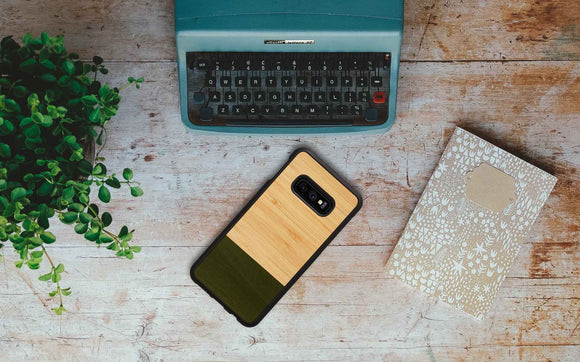 Coque pour smartphone MAN&WOOD Galaxy S10e motif forêt de bambous noire