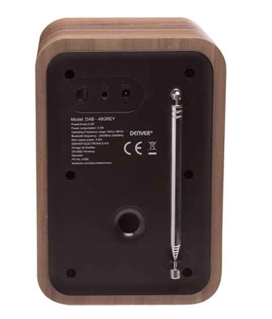 Denver DAB-48GREY Personal Digital Grey, Wood