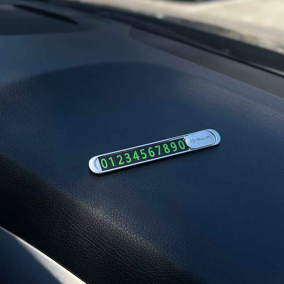 Carte de numéro de téléphone de stationnement temporaire Tellur argent métallisé