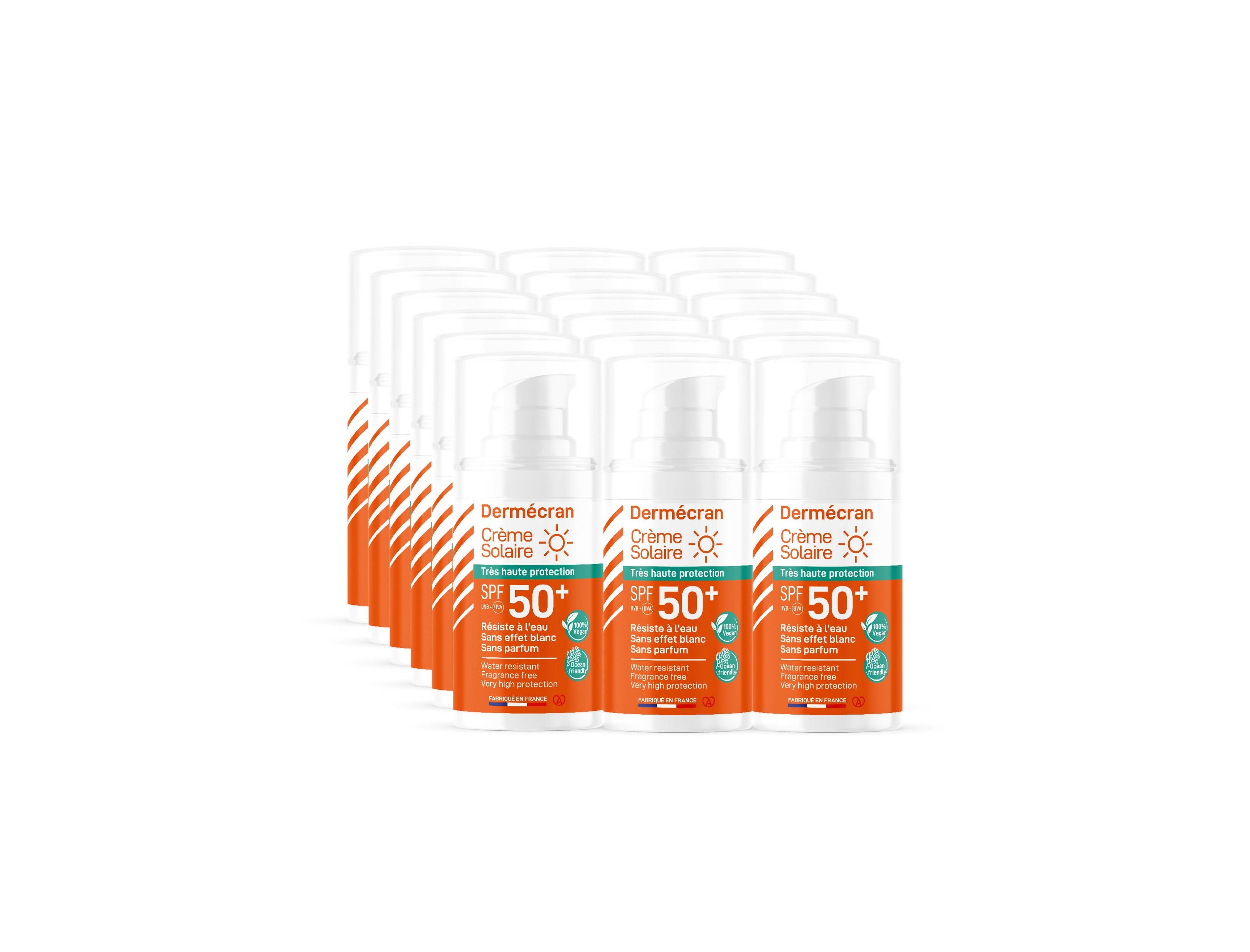 CSO015 - Dermécran Crème solaire SPF 50+ Flacon 15 ml x18